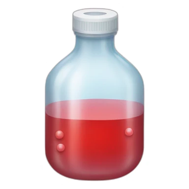 medical soft bag with red liquid sticker