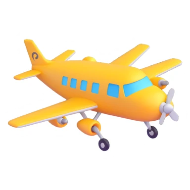 an airplane taking off, 3D emoji style sticker