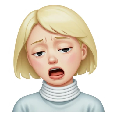 Person choking their neck crying sticker