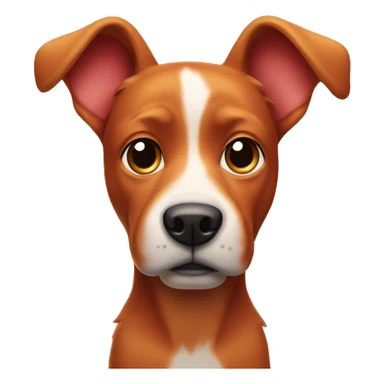 red dog with floppy ears holding a nintendo switch sticker