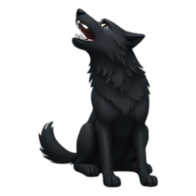Black wolf howling  sticker