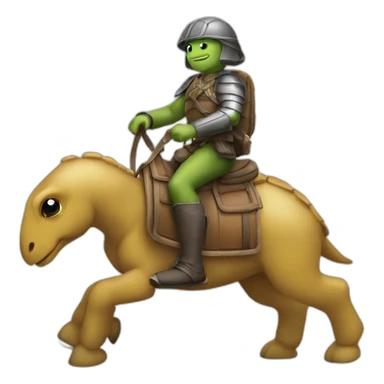 tortue sur un cheval sticker