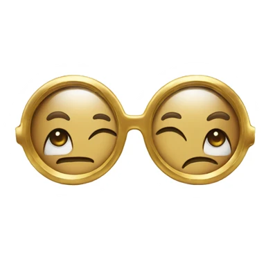 animated gold round glasses spelling Lola sticker