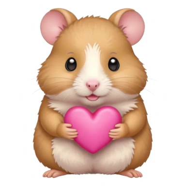 hamster eating pink heart sticker