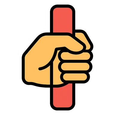 color outline icon of a hand gripping sticker
