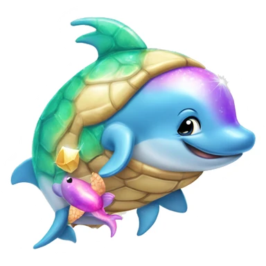 Dolphin unicorn sparkle sea turtle sticker