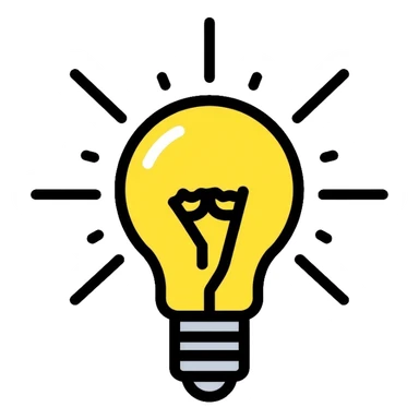 yellow light bulb with rays sticker