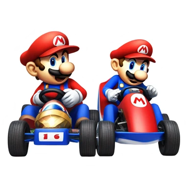 Mario racing against Sonic  sticker