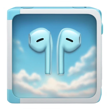 Light blue sky iPod earphones box half open sticker