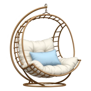 classic hanging chair with big pillows and blanket sticker