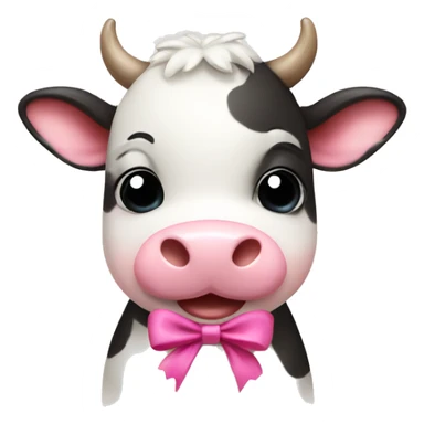 Cute cow with pink bow sticker