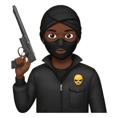 Make a black guy robbing store with gun sticker