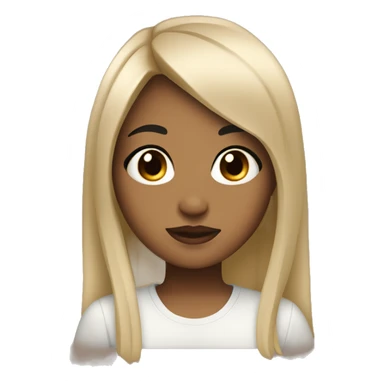 Girl with black hair light tan skin with piercings and black eyes and bangs  sticker