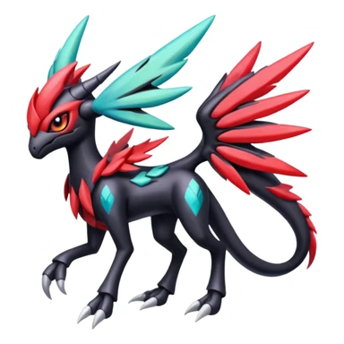 Colorful Shiny Edgy Cool Badass Painted Splashed Exotic Meloetta-Palkia-Zekrom-Yveltal-Darkrai-Fakémon-creature-hybrid sticker
