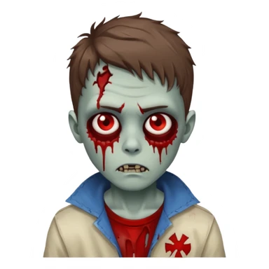 zombie boy with wavy brown hair sticker