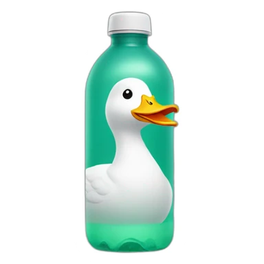 duck  water bottle in the middle sticker