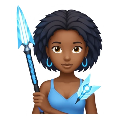 Black girl with lightblade  sticker