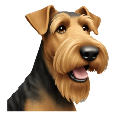 Airedale Terrier tilting head to right side sticker