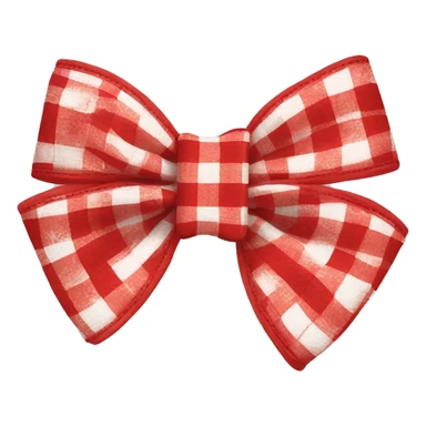 Red and white gingham hair bow  sticker