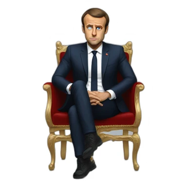 Emmanuel macron sad full body sitting sticker