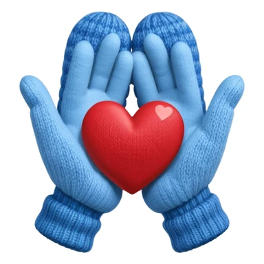 hands in mittens make a heart like 🫶🏻 sticker