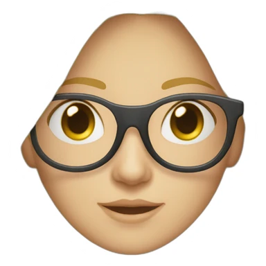 Une fille blonde avec une queue de cheval avec des lunettes ronde et haut blanc sticker