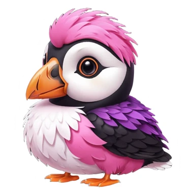 pink puffin that is pink-coloured sticker