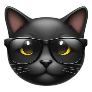 black smirking cat wearing sunglasses sticker