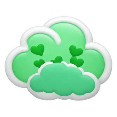 Cloud with green hearts sticker