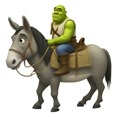Shrek on top of a donkey sticker