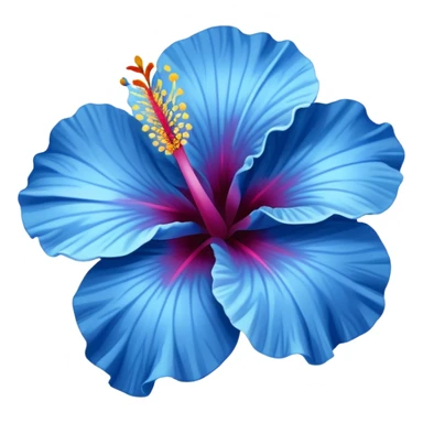 Blue hibiscus flower sticker
