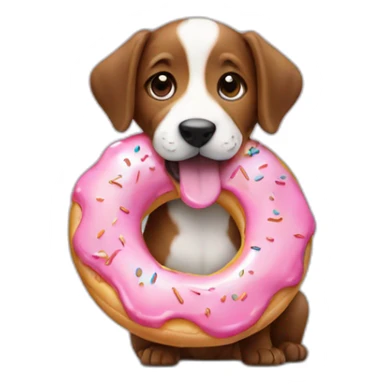 Puppy eating donut sticker