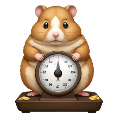 fat hamster big belly stepping on a broken scale looking guilty sticker
