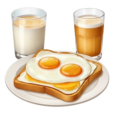 Breakfast ( bread + egg + a glass of milk) sticker