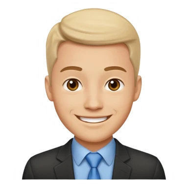 An outgoing office worker male in his late 20s, cheerful image sticker