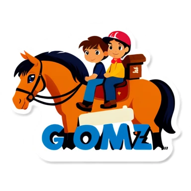 Horse with sign Gomez Family  sticker