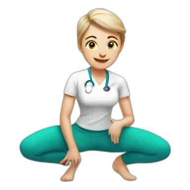Physiotherapist doing a squat sticker