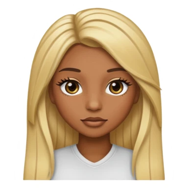 brown skin long blonde hair with long lashes sticker