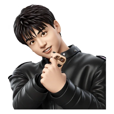 mysterious boy in leather jacket sticker