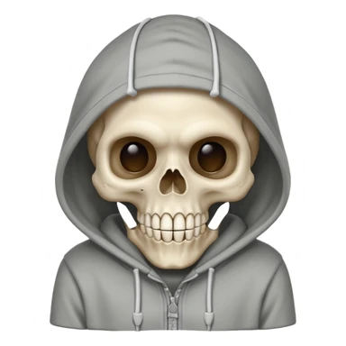 Laughing empty skull in a hoodie sticker