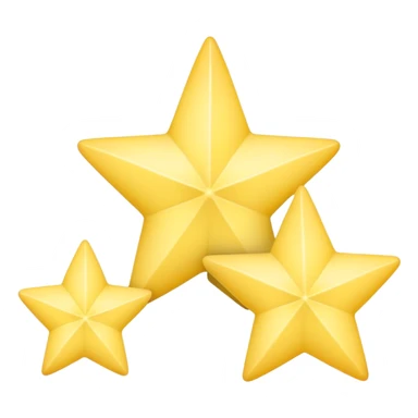 3 pastel yellow stars of different sizes sticker