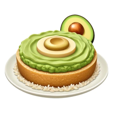 Mashed avocado on rice cake sticker
