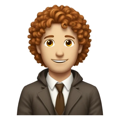 guy with curly red ish brown hair white guy sticker