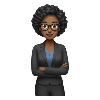 Profesora pelo negro lentes sticker