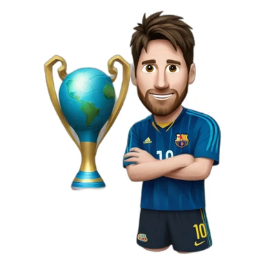Messi con la copa mundial  sticker