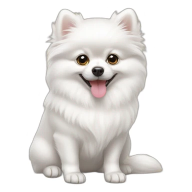 White pomeranian puppy sticker