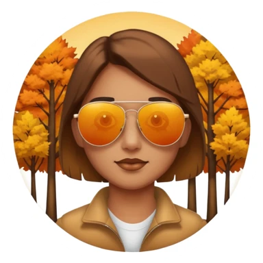 Reflection of autumn trees in sunglasses lens sticker
