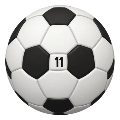 Soccer ball with the number 11 sticker