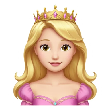 Aurora princess, classic fairytale style, golden hair, pink gown, gentle smile sticker