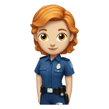 ginger girl police officer teen cute blue uniform sticker